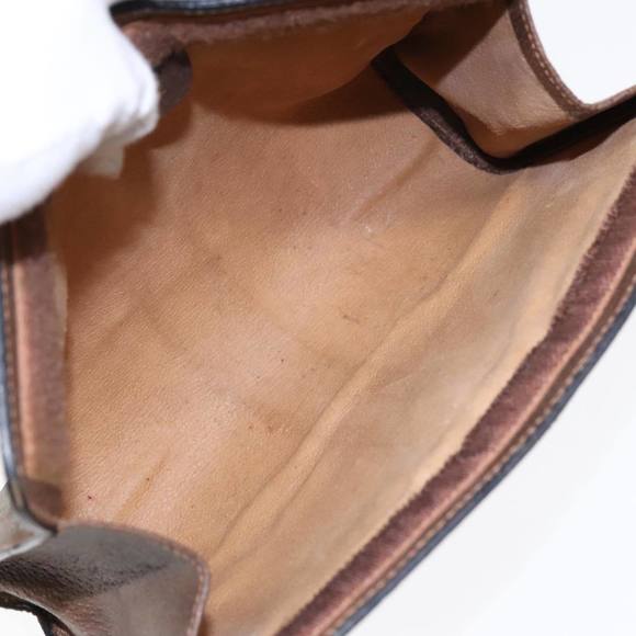 GUCCI GG Canvas Web Sherry Line Clutch Bag PVC Leather Beige Green Auth 90836 - Picture 10 of 16